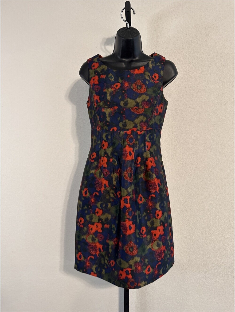 Lela Rose Floral Print Shift Dress Sleeveless Silk Lined Size 2
